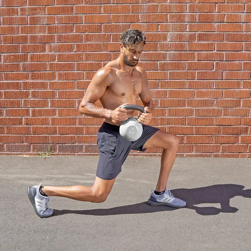 Vista 4 de ProsourceFit Pesas rusas de hierro fundido recubiertas de vinilo para entrenamientos de fitness de cuerpo completo