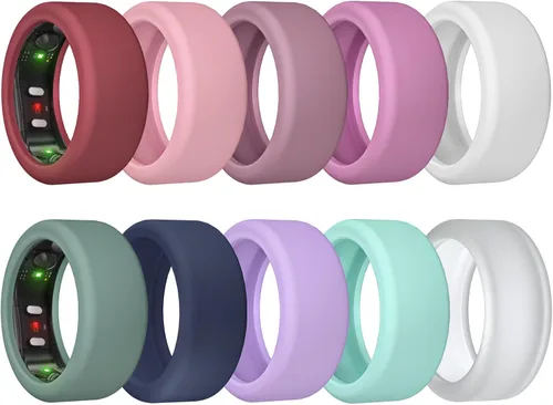 Vista 8 de Paquete de 10 fundas de anillo para RingConn Gen 3/Gen 2/Gen 1, protector de anillo de silicona elástica para RingConn Gen 2, accesorios