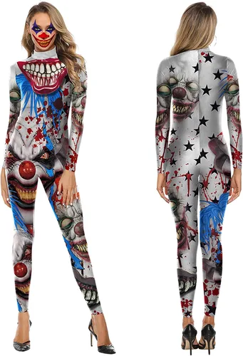 Vista 2 de KatchOn, Scary Halloween Jumpsuits for Women - Sexy Clown Costume for Women Halloween Scary Costumes for Women, Cosplay
