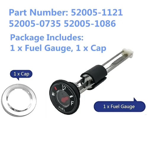 Vista 4 de NLQR Medidor de tapa de gas combustible para reemplazar 52005-1121 52005-0735 52005-1086 compatible con Kawasaki Bayou 220 250 300 400 Prairie 300