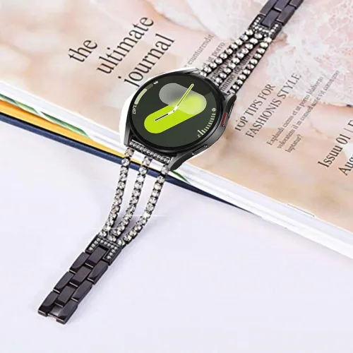Vista 3 de DEALELE Correas compatibles con Samsung Galaxy Watch 6/6 Classic / 5/5 Pro / 4/4 Classic / 3 1.614 in / Active 2, correa de repuesto de metal de 1#
