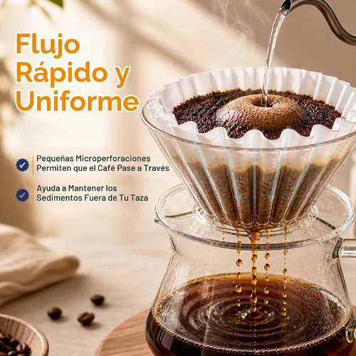 Vista 3 de Filtros de café para cesta de 4 tazas (100, blanco)