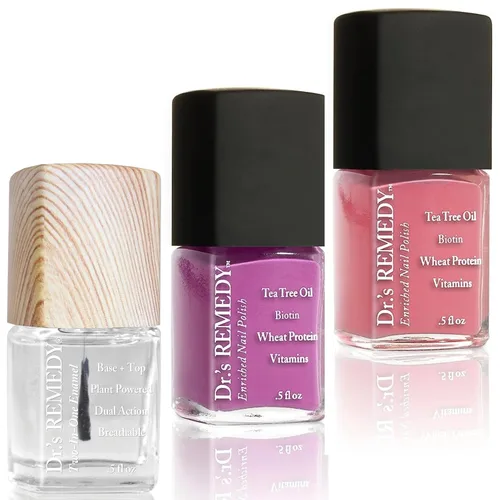 Vista 10 de Dr's Remedy - Kit de 3 esmaltes de uñas, kit ANNIVERSARY, fortalecedor de uñas enriquecido natural, no tóxico y orgánico, BRAVE Berry/TOTAL esmalte