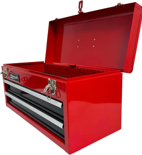 Vista 7 de Homak Caja de herramientas con rodamientos de bolas de 2 cajones, color rojo, 20 pulgadas