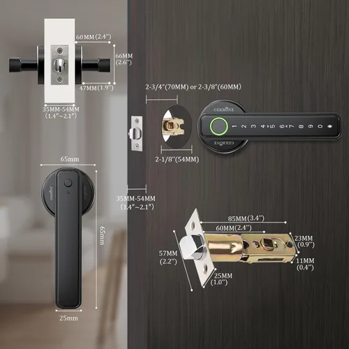 Vista 8 de TUYA - Cerradura de palanca inteligente de huellas dactilares con control de aplicación, entrada sin llave, pantalla táctil Bluetooth, mango
