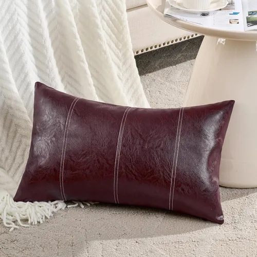 Vista 21 de Fancy Homi - Paquete de 2 fundas de almohada decorativas negras estilo boho de cuero sintético de 16 x 16 pulgadas para sala de estar, sofá, cama