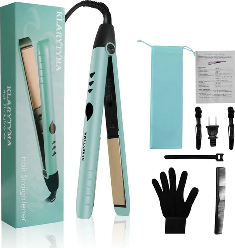 Vista 8 de Alisador y rizador de cabello 2 en 1, placas flotantes 3D de titanio de calentamiento instantáneo de 15 segundos, tecnología de iones negativos