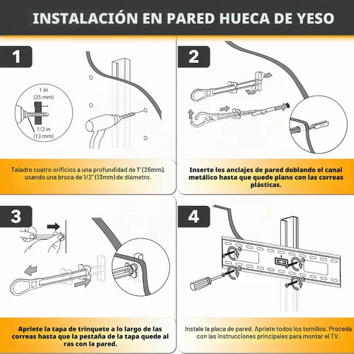 Vista 7 de CondoMounts MSK9002 Kit de montaje de TV de pared con azulejos Granito Mármol Sin pared de perno Barra de agarre Montaje de accesorios
