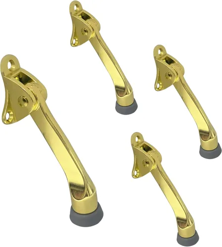 Vista 6 de QCAA Soporte de puerta de Kickdown resistente, 4", Zinc Die Cast, Cobre antiguo, Hecho en Taiwán