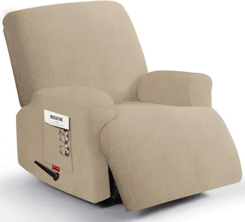 Vista 49 de 3 fundas elásticas para sillas reclinables, fundas de tela de felpa y protectores duraderos de muebles para niños y mascotas (1 plaza, negro)