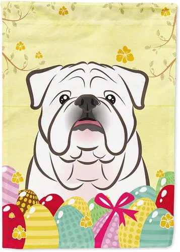 Vista 36 de Caroline's Treasures BB1920CHF - Bandera de caza de huevos de Pascua con diseño de bulldog francés, para casa, gran porche, para colgar en la pared