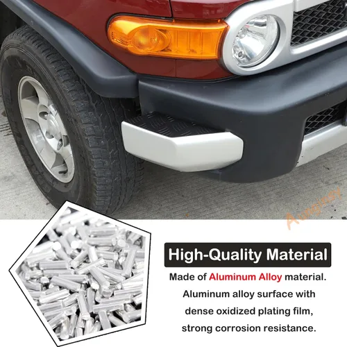 Vista 3 de Protector lateral de parachoques delantero para Toyot@ FJ Cruiser 2007-2021 aleación de aluminio para parachoques delantero de coche, tiras