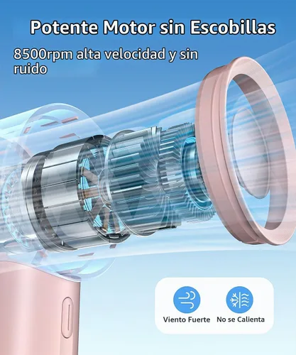 Vista 5 de Mini ventilador portátil, pequeños ventiladores de mano para Rosa