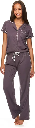 Vista 2 de bebe Womens Button down Shirt and Pajama Pants Lounge Sleep Set