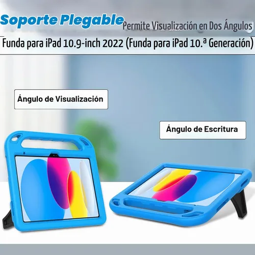 Vista 3 de LTROP Funda para niños para el nuevo iPad (A16) de 11ª generación (11 pulgadas, 2025)/10ª generación (10.9 pulgadas, 2022) con protector de A-azul