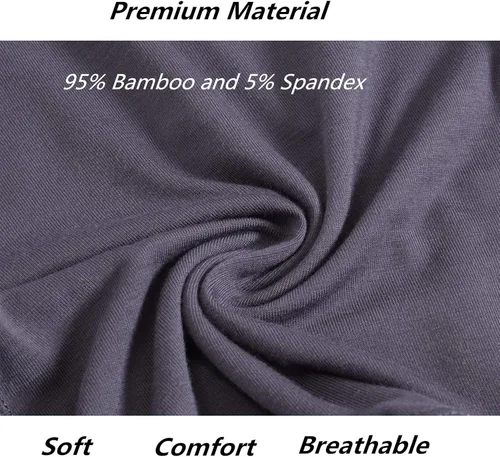 Vista 4 de Ropa interior de bambú para hombre, calzoncillos tipo bóxer con bolsa para bragueta M, L, XL, 2XL, 3XL
