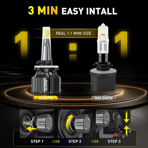 Vista 3 de AUXITO Bombillas LED antiniebla 880/899/893, 3000 K, amarillo dorado, 18000 lm, kit de luces antiniebla ámbar 1000% más brillantes, repuesto OEM 1:1
