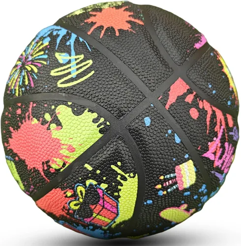 Vista 2 de Pelota de baloncesto de cuero PU JIUERYUN – Talla oficial 7 (29,5 pulgadas), Talla 6 (28,5 pulgadas), Talla 5 (27,5 pulgadas), pelota de cumpleaños