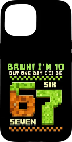 Vista 6 de Bruh I'm 10 But One-Day I'll Be 67 Retro 10th Birthday Kids Case for iPhone 17