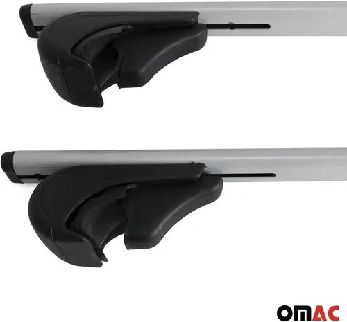 Vista 9 de OMAC Barras transversales para Porsche Cayenne 2003 a 2010, portaequipajes, 165 libras, 2 piezas, color plateado