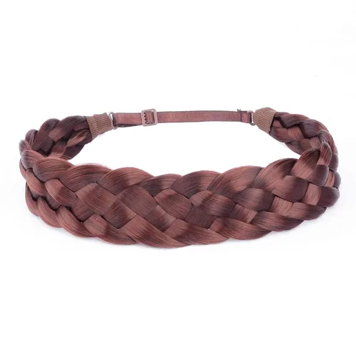 Vista 23 de Diadema clásica de cabello sintético trenzado de 5 hebras, trenzas gruesas y anchas, extensión de cabello con elástico para mujeres y niñas