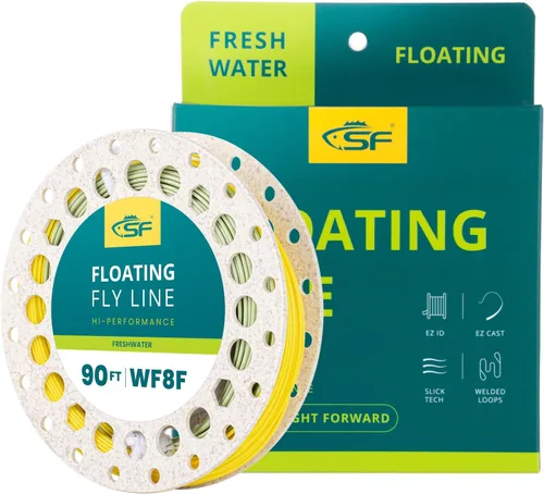 Vista 16 de SF Floating Fly Line for River/Lake, Weight Forward 90FT Fly Fishing Fluo amarillo