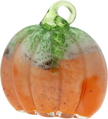 Vista 7 de Boston International Calabaza de cristal para otoño, cosecha, Acción de Gracias, decoración de mesa de vidrio soplado a mano, pequeño, remolino