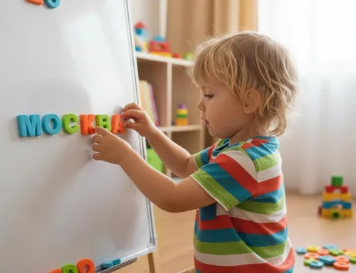Vista 3 de BOHS Letras magnéticas del alfabeto ruso, juego en imanes de refrigerador, pizarra blanca, mesa, juguete educativo de aprendizaje para niños, 33