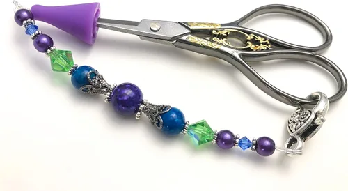 Vista 9 de Beaded Scissor Fob Jewelry with Tip Cover