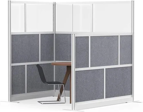 Vista 7 de Luxor MW-7070-FCG - Sistema modular de división de ambientes de pared, marco plateado, 70 pulgadas de ancho x 15.75 pulgadas de profundidad x 70