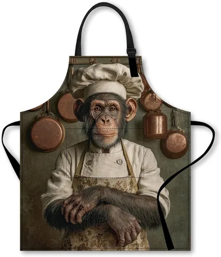 Vista 10 de Nuxovilar Bonito delantal de cocina, 26.77 x 30.7 pulgadas, esencial para cocina, hornear, reuniones festivas