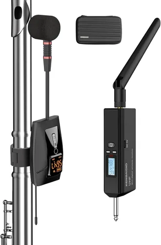 Vista 11 de Micrófono de saxofón, sistema de micrófono inalámbrico recargable UHF con transmisor y receptor de rango de 196 pies, micrófono de condensador