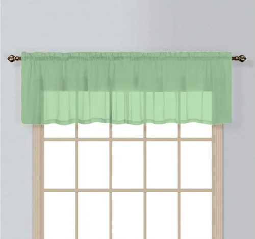 Vista 3 de Interior Trends 1 cenefa recta para cortina de ventana con bolsillo para barra de gasa transparente (18 pulgadas de largo, gris)