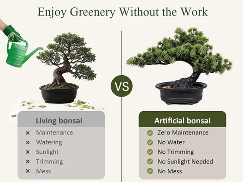 Vista 14 de Árbol bonsái de enebro artificial para decorar interiores para casa u oficina