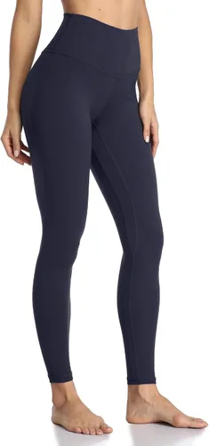 Vista 11 de Colorfulkoala Pantalones de yoga suaves de cintura alta para mujer, leggings de longitud completa Negro