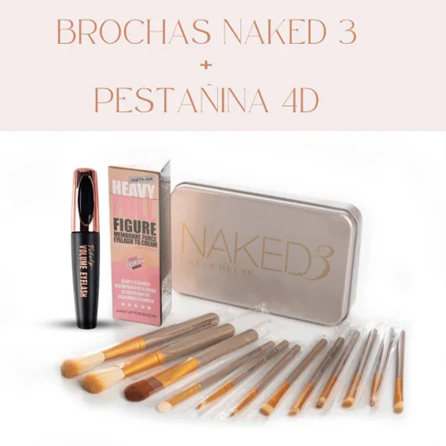 COMBO DE PESTAÑINA Y BROCHA MAQUILLAJE de lovi importaciones