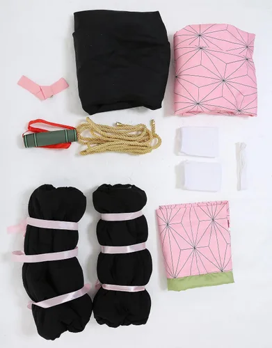 Vista 8 de miccostumes Kimono para mujer y niña, disfraz de cosplay con bambú
