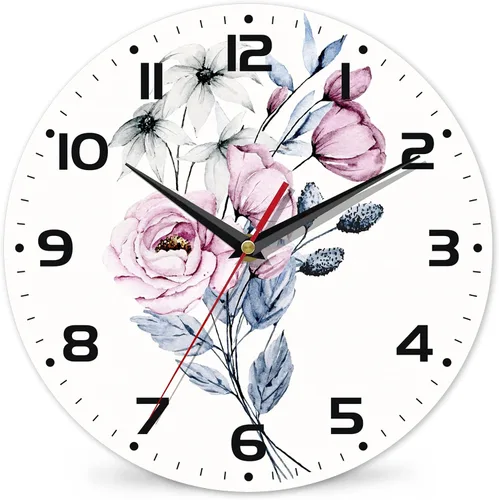 Vista 11 de Reloj para sala de estar, reloj de pared de vino abstracto, reloj de pared de madera vintage, silencioso sin tictac, funciona con pilas, números