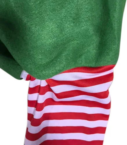 Vista 3 de Usaibhir Disfraz de elfo de Navidad, disfraz de Papá Noel, disfraces de Navidad para niños, hombres y mujeres, pantalones, sombrero, vestido