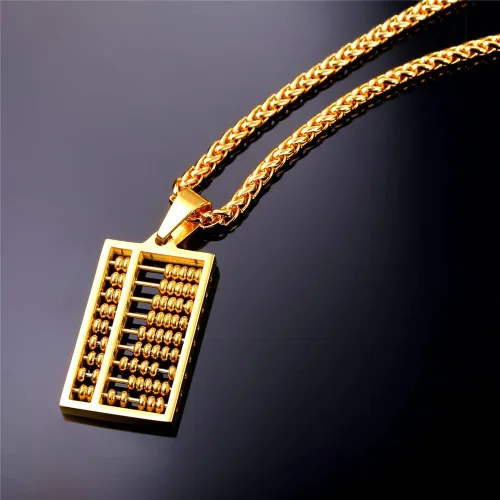 Vista 3 de U7 Punk Necklaces Stainless Steel 18K Gold Plated Large Hip Hop DaggerKnifeSwordSteampunk GearLarge Razor Blade Pendant Necklace for Men Women