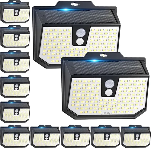 Vista 10 de Brightever Paquete de 2 luces solares con sensor de movimiento para exteriores, IP65, impermeables, con 3 modos de iluminación, luces solares