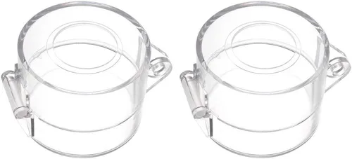 Vista 6 de uxcell 2 piezas de plástico transparente cubierta de interruptor protector para 0.866 in de diámetro interruptor de botón 55x43