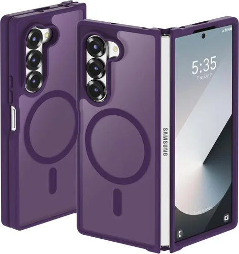 Vista 21 de ORETECH Magnético para Samsung Galaxy Z Flip 6 con 2 protectores de Negro