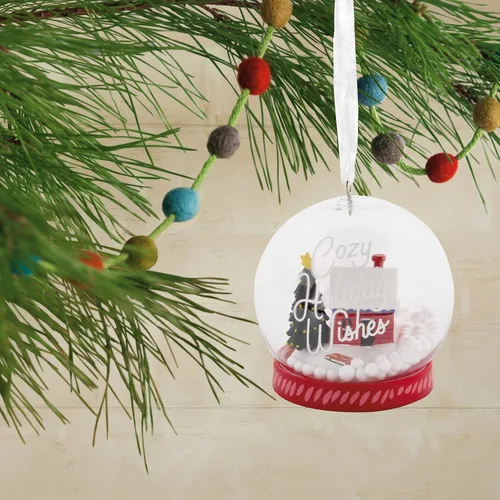 Vista 5 de Hallmark Cozy Holiday Wishes - Adorno navideño con forma de globo de nieve