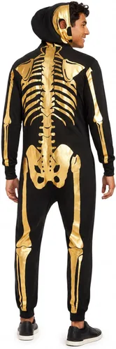 Vista 8 de Tipsy Elves Vestido ajustado de manga larga con esqueleto de Halloween para mujer Dorado