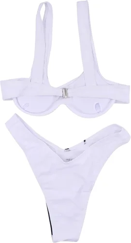 Vista 92 de AIBEARTY Traje de baño de dos piezas con estampado de calaveras para mujer, conjunto de bikini triangular de corte alto para fiesta, festival