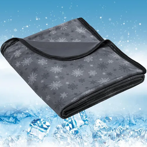 Vista 26 de OIGAE Manta refrescante para personas que duermen con calor – Manta fría de verano suave y ligera para sudores nocturnos, perfecta para cama, sofá