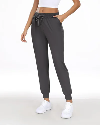 Vista 3 de Pantalones deportivos con bolsillos para mujer, para descansar, yoga, entrenamiento, correr, pantalones casuales, paquete de 3