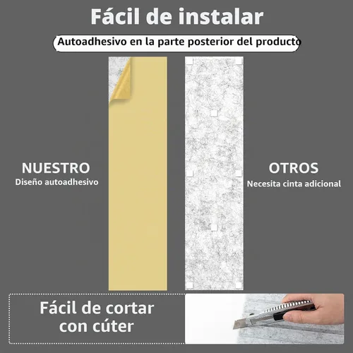 Vista 3 de Art3dwallpanels Paquete de 10 paneles acústicos, paneles de pared insonorizados de 48 x 12 x 0.35 pulgadas, autoadhesivos de alta densidad que