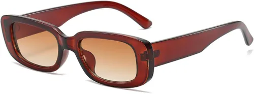 Vista 29 de Dollger - Lentes de sol rectangulares para mujer y hombre, gafas de moda retro, protección UV 400, armazón cuadrado A: negro y marrón leopardo